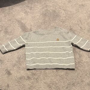 GAP Gray and White Striped Kids Sweater